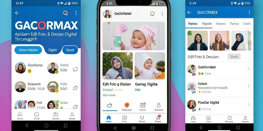 Antarmuka utama GACORMAX dengan berbagai fitur pengeditan gambar.