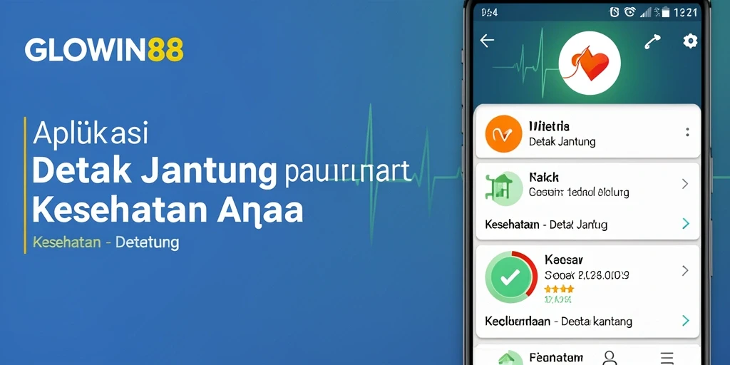 Antarmuka pengguna GLOWIN88 untuk memantau detak jantung.