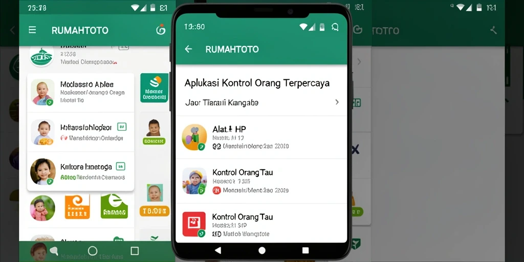 Tampilan antarmuka RUMAHTOTO yang intuitif untuk kontrol orang tua.