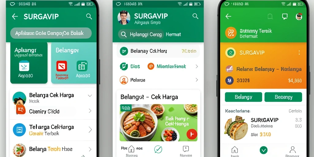 Antarmuka aplikasi Cek Harga SURGAVIP yang menarik dan informatif.
