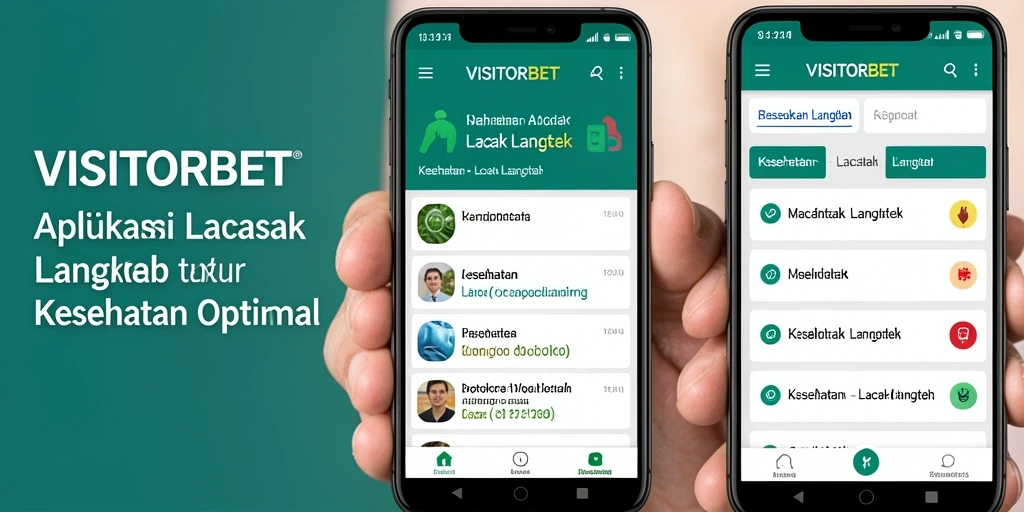 Antarmuka VISITORBET menampilkan statistik langkah dan kesehatan dengan jelas.